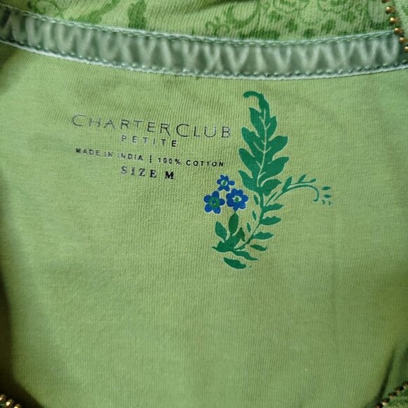 Charter Club Petite Green Zip Up Jacket - Size M - Picture 6 of 12